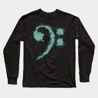 Bass Clef Blue Retro - Cool Funny Music Lovers Gift Long Sleeve T-Shirt